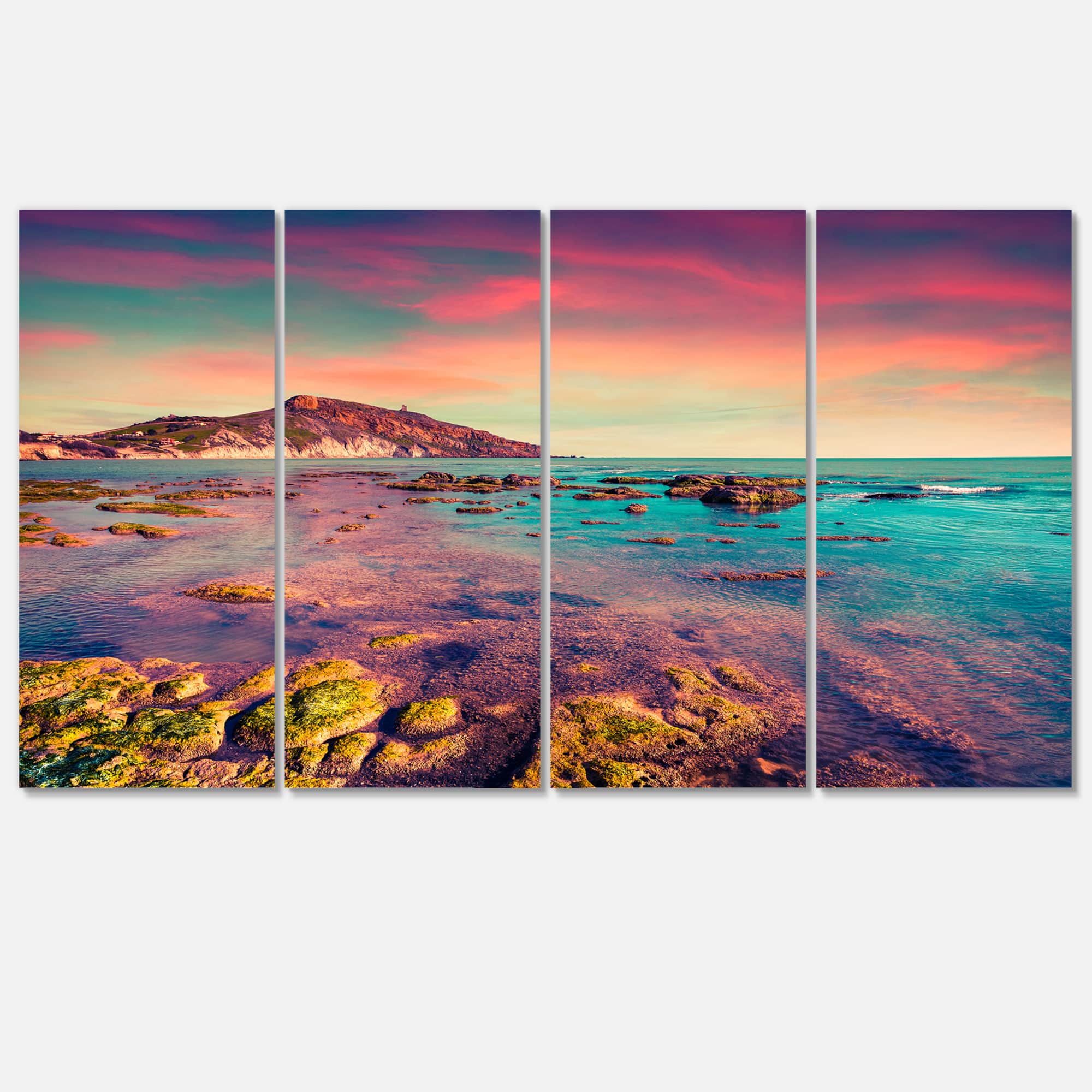Designart - Giallonardo Beach Colorful Sunset
